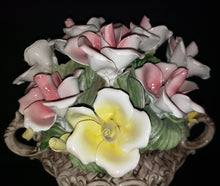 Load image into Gallery viewer, Capodimonte Porcelain Floral Centerpiece