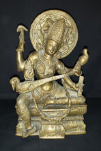 Load image into Gallery viewer, Brass Saraswati Goddess Statue