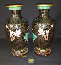 Load image into Gallery viewer, Brass Cloisonne Enamel Vases