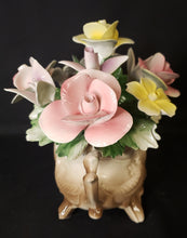 Load image into Gallery viewer, Capodimonte Porcelain Roses in Basket