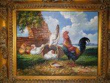 Load image into Gallery viewer, Acrylic Painting on Board - Rooster and Chickens