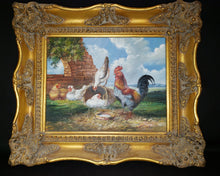 Load image into Gallery viewer, Acrylic Painting on Board - Rooster and Chickens