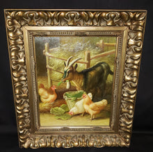 Load image into Gallery viewer, Acrylic Painting on Board - Goat and Chickens