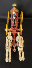 Load image into Gallery viewer, Cast Iron Toy Horse Drawn Fire Wagon