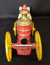 Load image into Gallery viewer, Cast Iron Toy Horse Drawn Fire Wagon