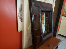 Load image into Gallery viewer, Leather Studded Framed Bevelled Mirror