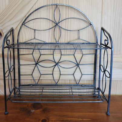 Decorative Metal Folding Shelf, Two Shelves