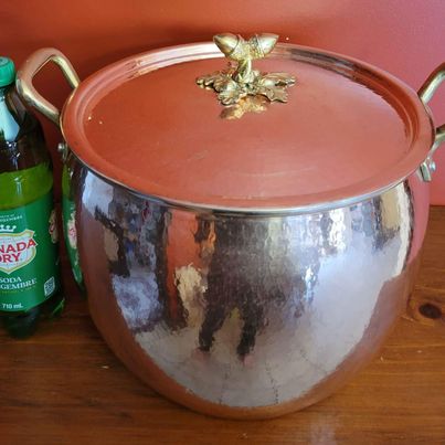 Gorgeous! Ruffoni Historia ,13.25 Qrt, Hammered Copper Stock Pot. Made in Italy