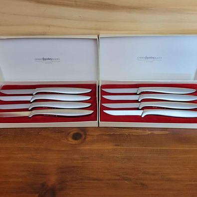 Two Sets of Vintage Gerber Legendary Miming Steak Knives