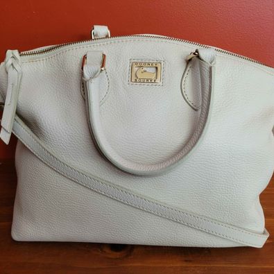 Authentic! Dooney & Bourke, Dillon II, Pebble Leather Handbag W/ Strap, InsideTag #J5130821, Cream