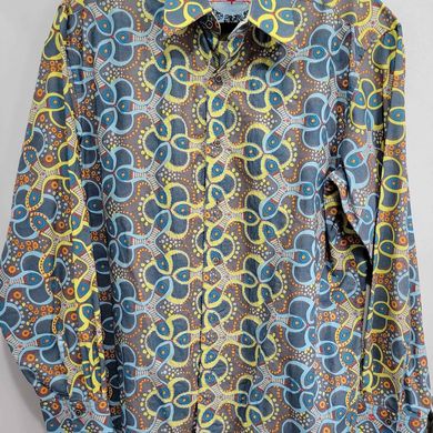 Robert Graham, Keep Smiling Long Sleeve Designer Shirt w/ Button Down Collar & Embroidered Design