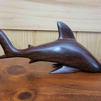 Vintage Handcarved Ironwood Shark, 11