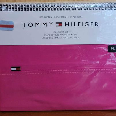 New! Tommy Hilfiger Hot Pink Sheet Set, Size Full/Double, 100% Cotton