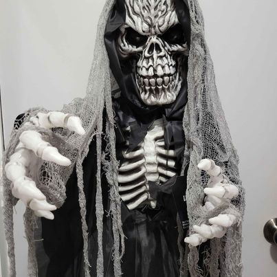 Scary! Light Up Grim Reaper w/ Shocking Sounds & Light Show Effects!