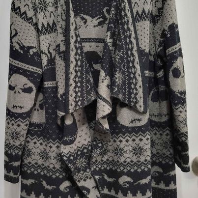 Disney's Nightmare Before Christmas Ladies Draped Front Cardigan Sweater