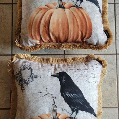 Halloween Cushions by LuxeHabitat, 2 Pce, Measures 16