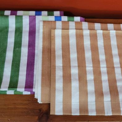 Vintage! Unused  Striped Linen Kitchen Tea Towels, 4 pce