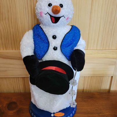 Animated Musical Lightup Snowflake Spinning Snowman, Sings Snow Miser, Battery Operated