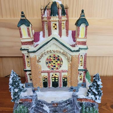 Holiday Collection Fiber Optic Polyresin Village Chuch