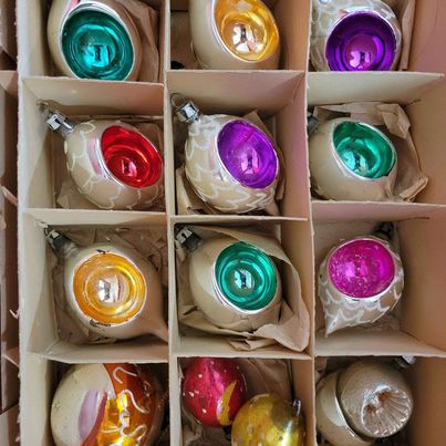 Assorted Mercury Christmas Ornaments, 14 pces