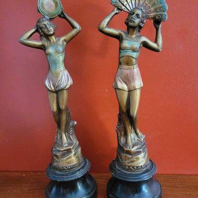 Spelter Art Deco Figurines, 