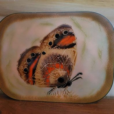 Enamel on Copper Plaque by Canadian Artist B.E. Eren, Signed, 1979