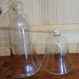 Pair of  Decorative Glass Cloche's For Displaying Small items & Plants