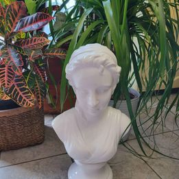 Female Decorative White Ceramic Bust, Approx 20