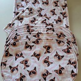 Set of Grumpy Cat Placemats & Pot Holders, 4 Placemats & 2 Pot Holders