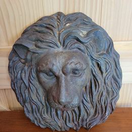 Vintage! Cast Iron Lionhead Wall Plaque