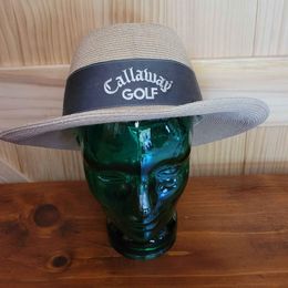 Ladies Callaway Sun Wide Brim Straw Golf Sun Hat w/ Bow by Biltmore, L/XL