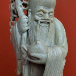 Stone Carved, Shou Lao, God of Longevity Figurine