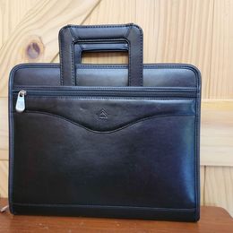 Aurex Genuine Leather Briefcase/Binder w/ Hidden Handles