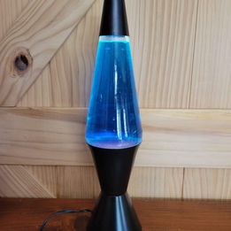 Rocket Lava Lamp w/ Blue Liquid & Black Base