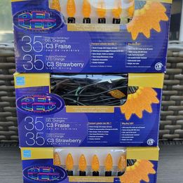 Halloween Orange Indoor/Outdoor LED String Lights, 3 Sets of 35 Lights (Two New Sets One Used Once)