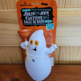 New! Hallmark Novelty Motion Activated Jokin in the John Singing & Talking Ghost w/ Plunger