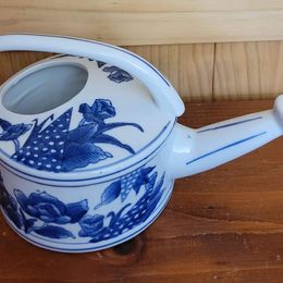 Blue & White Ceramic Watering Can