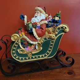 Santa Sleigh Decorative Figurine w/ Metal Runners