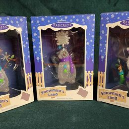 New in Box! 2003 Hallmark Keepsake Ornaments, Snowman Land, 3 pce , 5.5