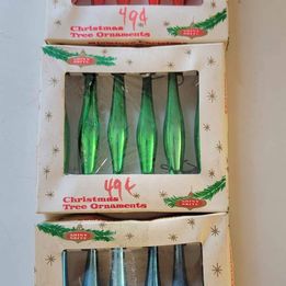 Miniature Mercury GlassTeardrop Feather Tree Ornaments, All 3 Boxes