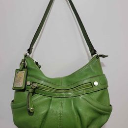 Pair of Tignanello Avacado Green Pebble & Brown Pebble Leather Shoulder Bags/Purses