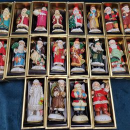 Ceramic Memories of Santa Collection, Christmas Tree Ornaments, 20 pce