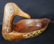 Load image into Gallery viewer, Carved Wood Duck Bowl
