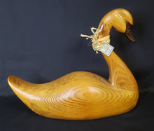 Load image into Gallery viewer, Carved Wood Swan Decoy
