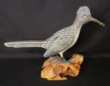 Load image into Gallery viewer, Carved wood Roadrunner Figurine
