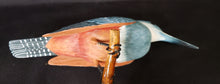 Load image into Gallery viewer, Carved Wood Kingfisher Figurine
