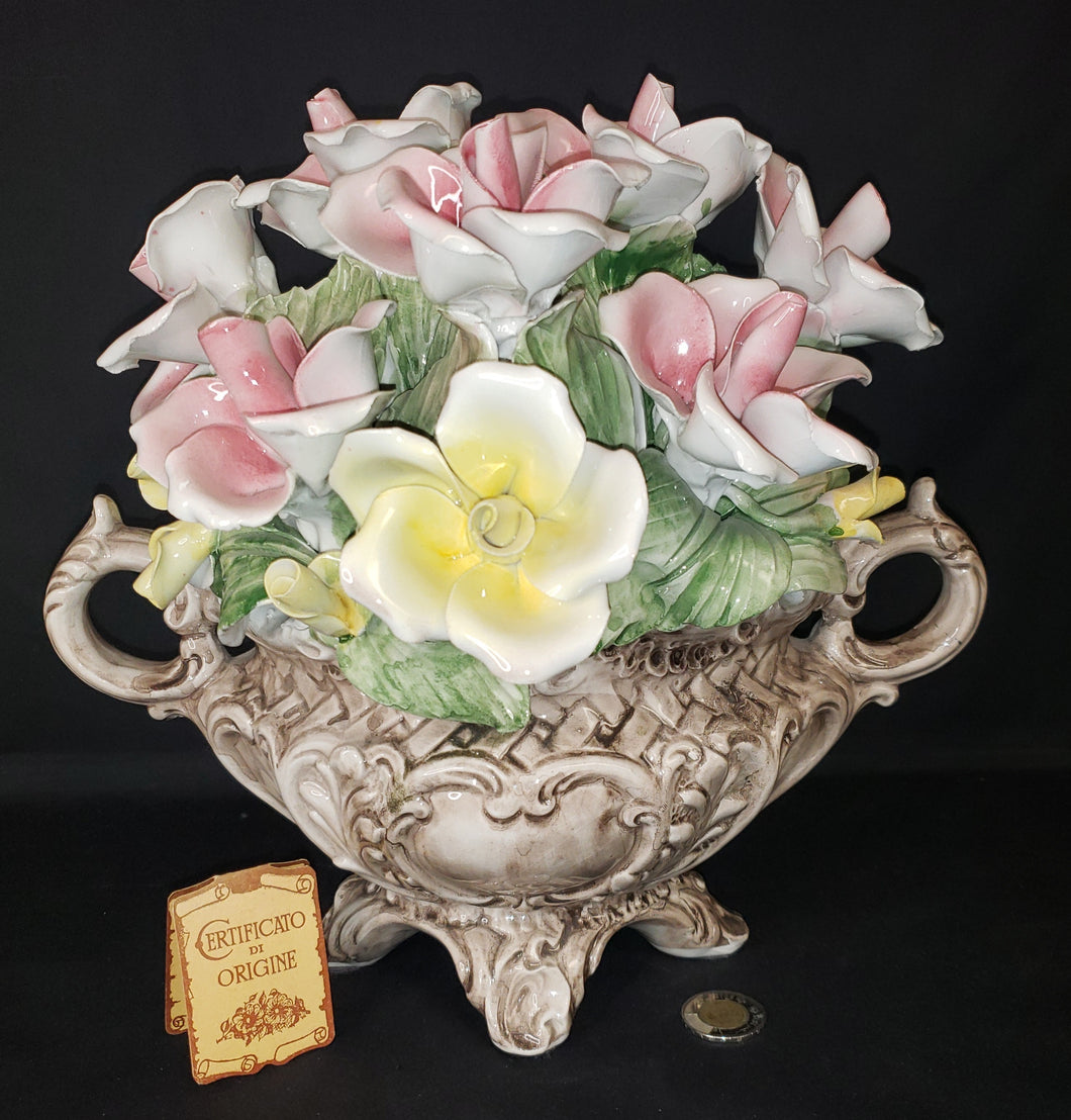 Capodimonte Porcelain Floral Centerpiece