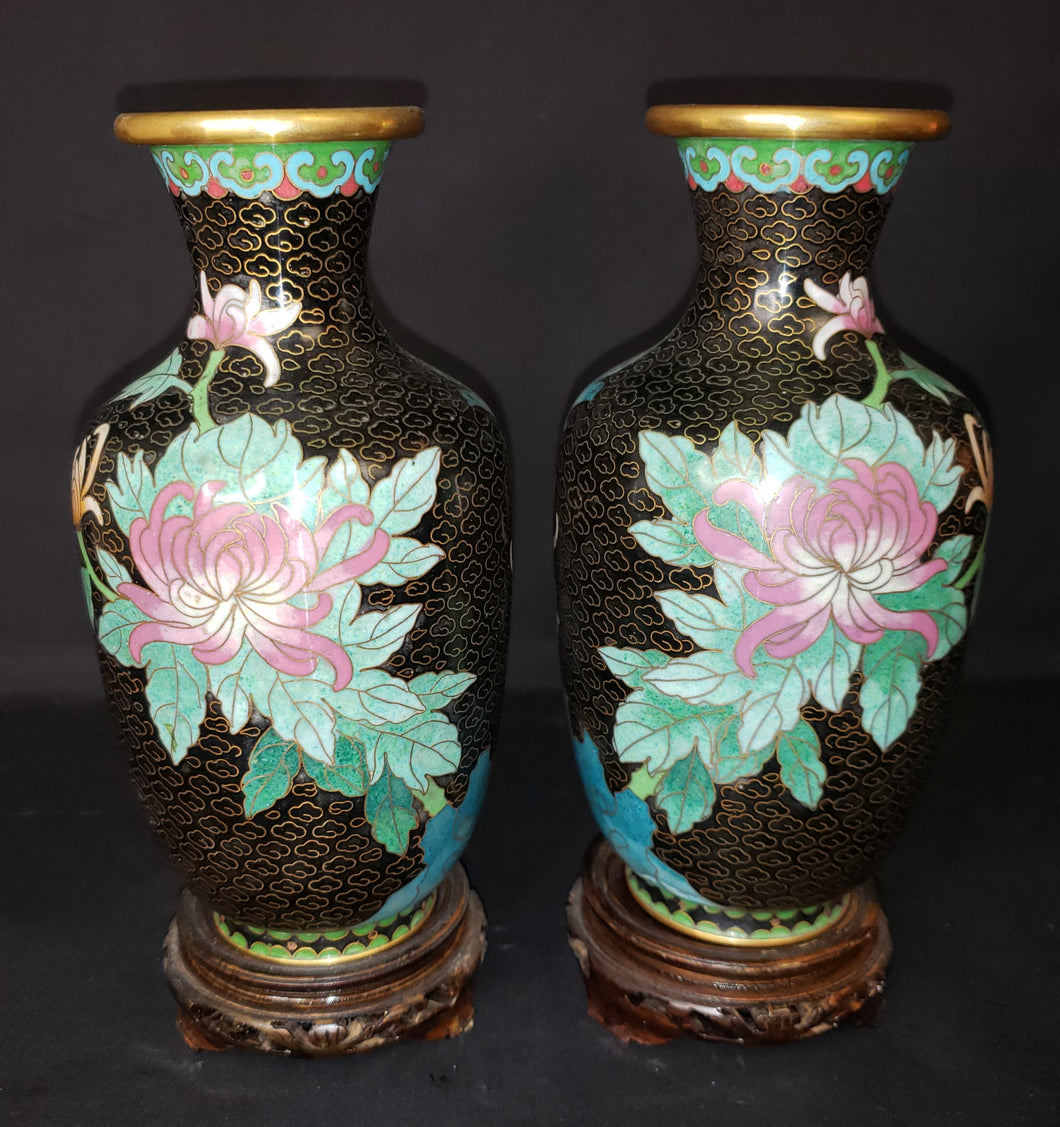 Brass Cloisonne Enamel Vases