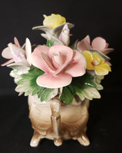 Load image into Gallery viewer, Capodimonte Porcelain Roses in Basket
