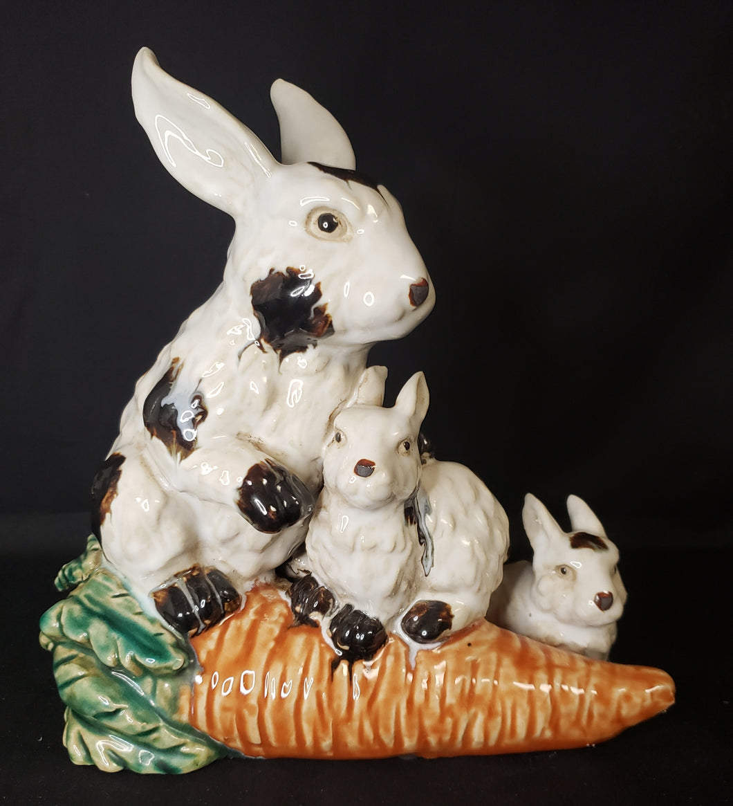 Glazed Ceramic Rabbit Family